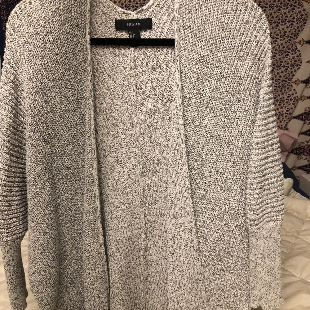 Gray knit cardigan
